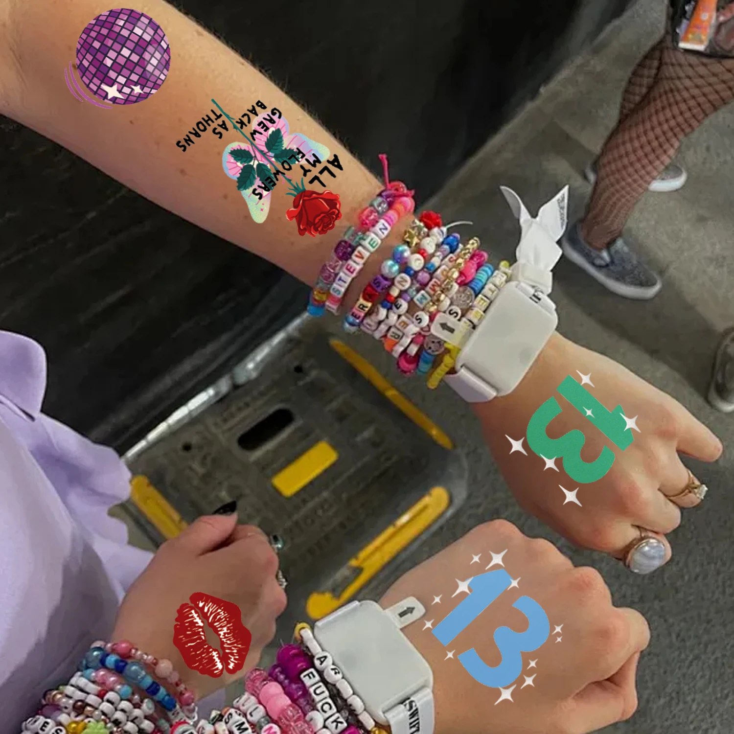 10 Sheets Temporary Tattoos for Music Lover Hand Face Tattoo Stickers Birthday Party Favors Decorations Cute Concert Gift Idea