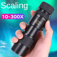 10-300X40 HD Monocular Telescope Mini Portable Mobile Phone Telescope with Holder Outdoor Camping Hunting Birdwatching Telescope