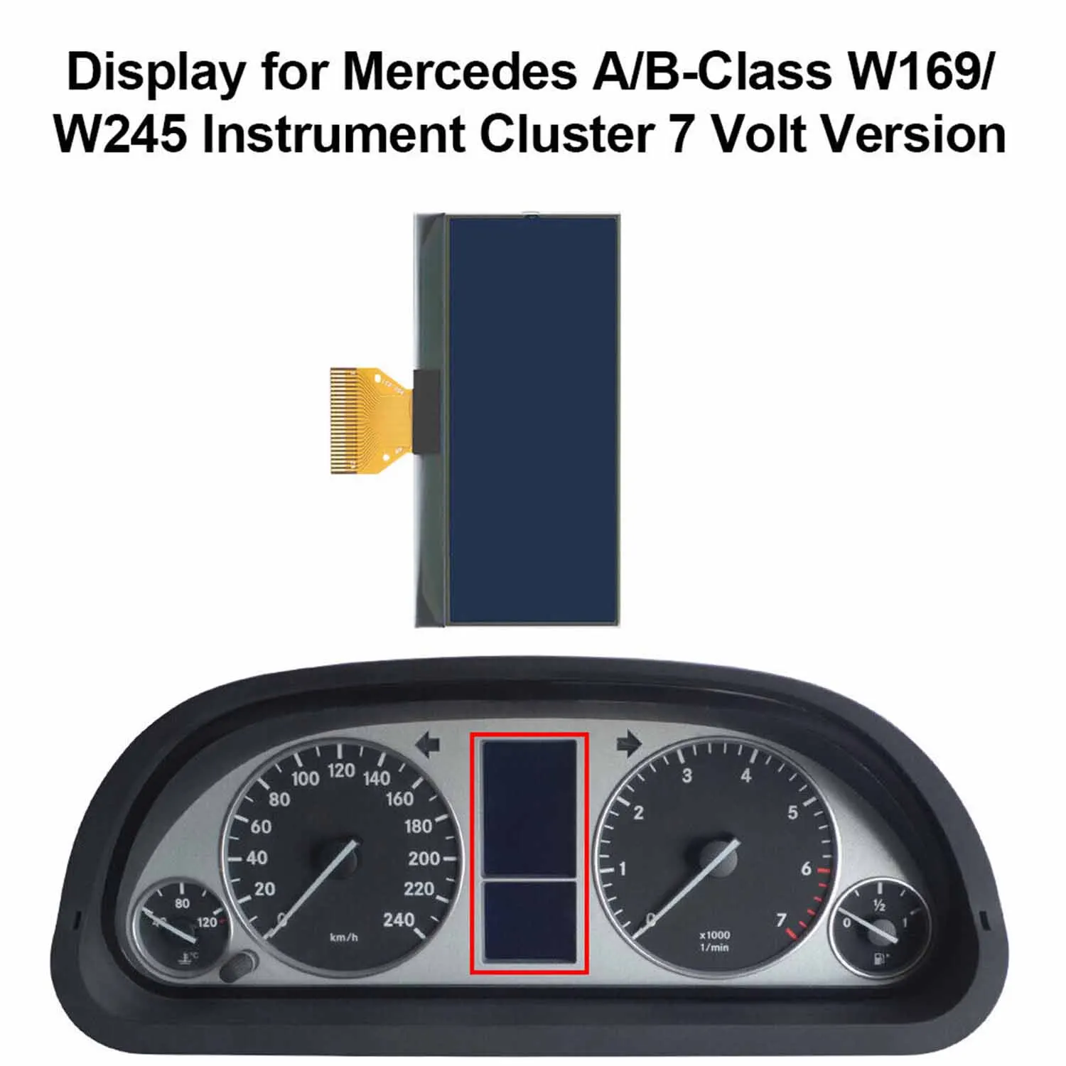 

LCD Display 97x50mm 164x64 Pixel for Mercedes A-Class W169 C169 B-Class W245 Dashboard 7 Volt Version 0263643042 Car Accessories