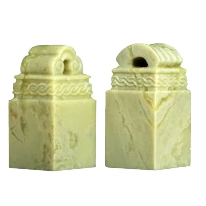 青田石製印鑑ブランクシール-25-25-5cm-ゴールドストーン-diy彫刻練習用スタンプシール-書道絵画練習用印鑑