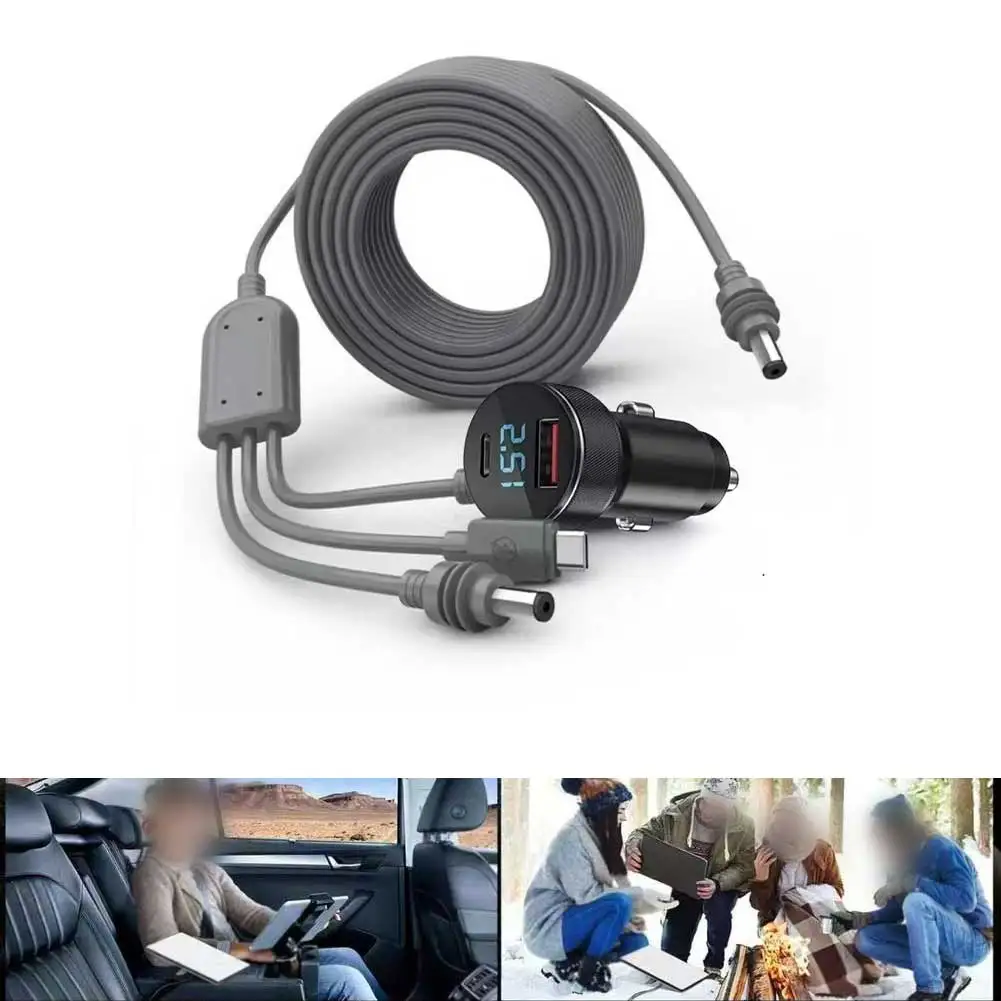 USB C Car Charger Cable for Starlink For Mini 120W with Digital Display for Accurate Power Readings in Vehicle Setups