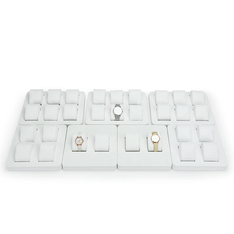 

Black and White Watch Display Stand Watch Show Tray Brushed Finish Show Props for Watches Counter Watch Holder