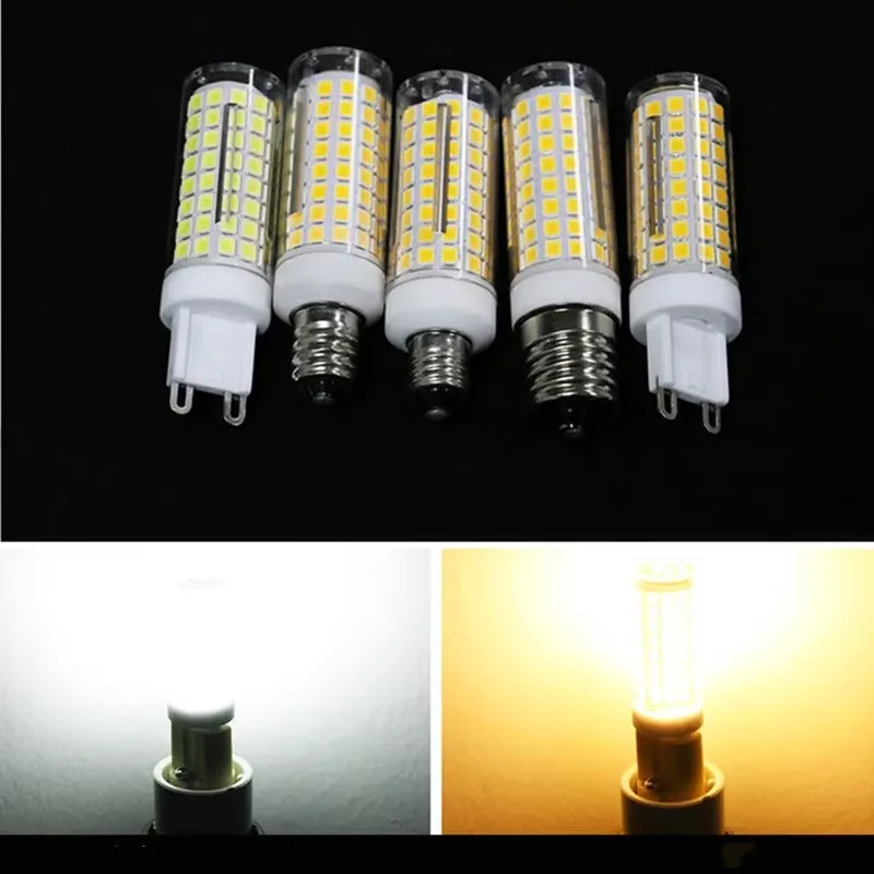 BA15D E11 E12 E14 G9 Dimmable LED Lights 136 LEDs Mini Ceramics Corn Bulbs 15W High Bright Led Chandelier Lamp 220V 110V