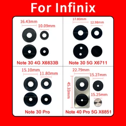 Rear Back Camera Glass Lens For Infinix Note 30 4G 5G 40 Pro 5G X6833B X6832 X6851 With Adhesive Sticker