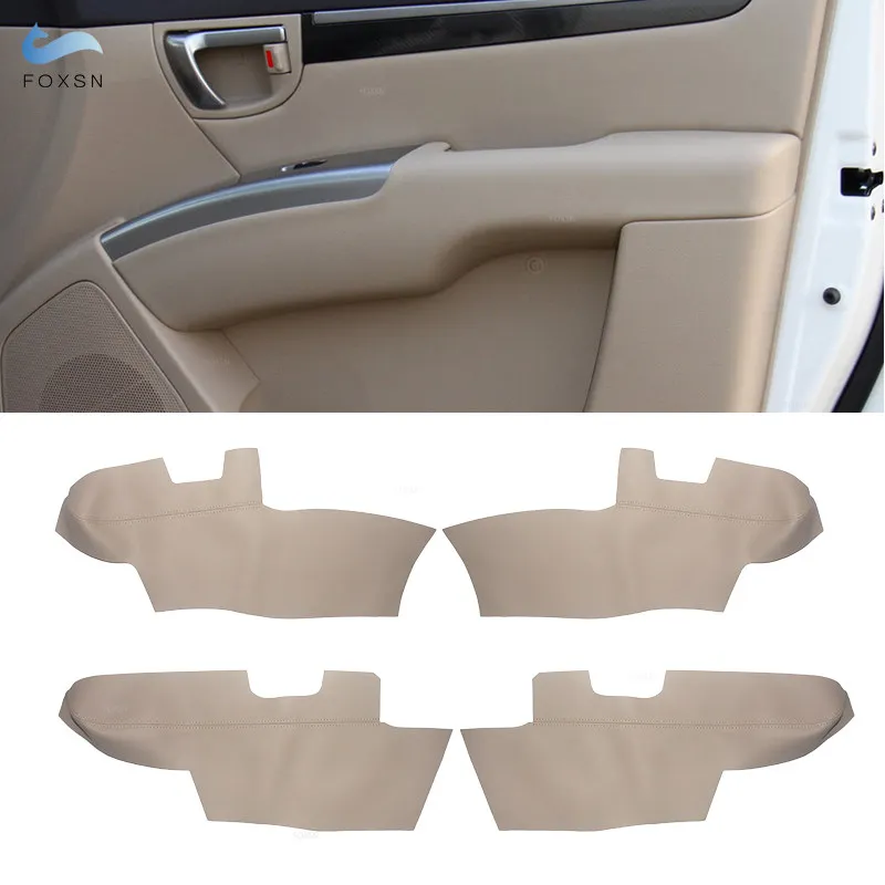 

Car Inner Door Handle Armrest Panel Cover For Hyundai Santafe 2006 2007 2008 2009 2010 2011 2012 Microfiber Leather Decorative