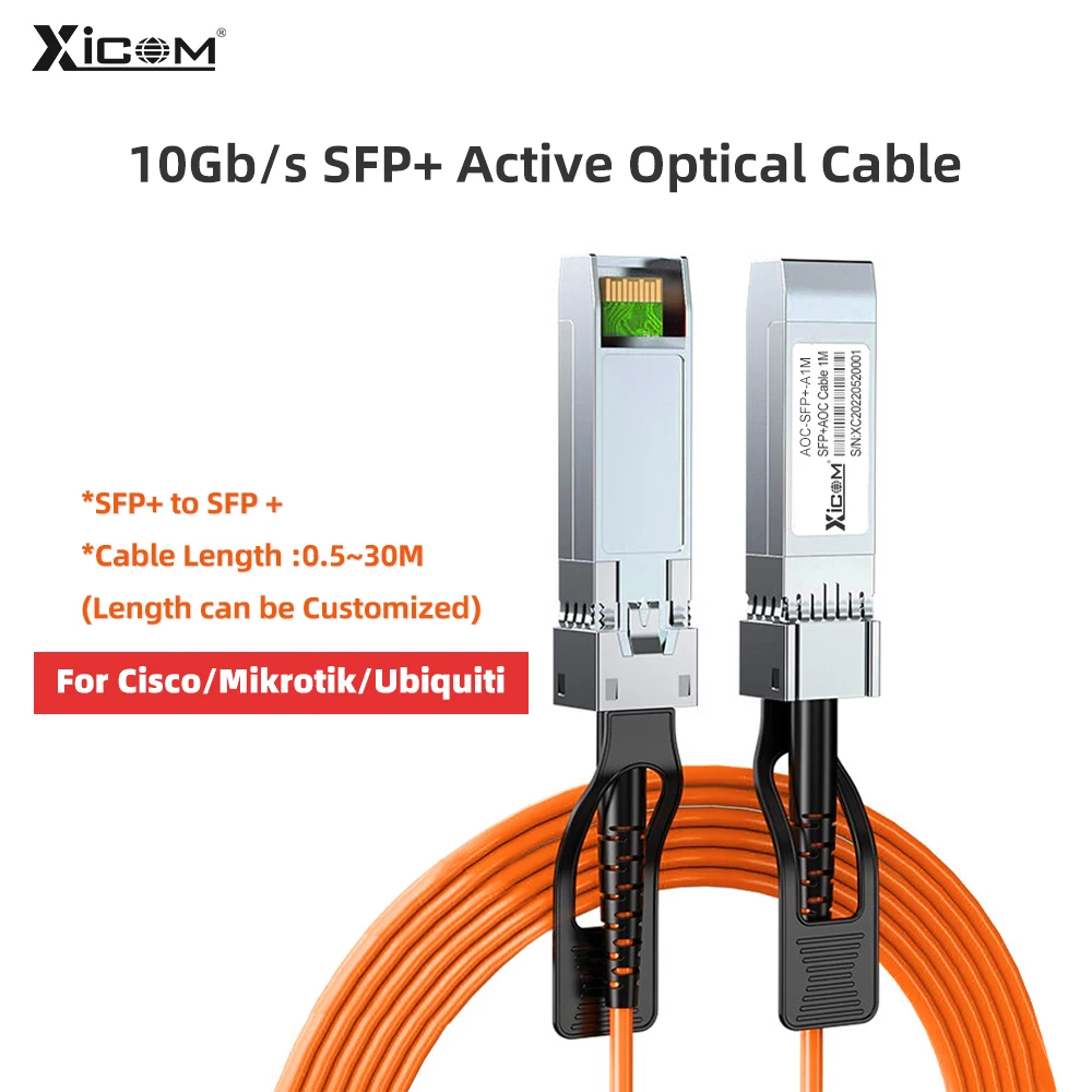 10G SFP + ถึง SFP + AOC OM2 3M/5M/7M LSZH 10GBASE Active Optical SFP Cable (AOC) สําหรับ Cisco,MikroTik,Ubiquiti... ฯลฯสวิทช์ไฟเบอร์ออปติก