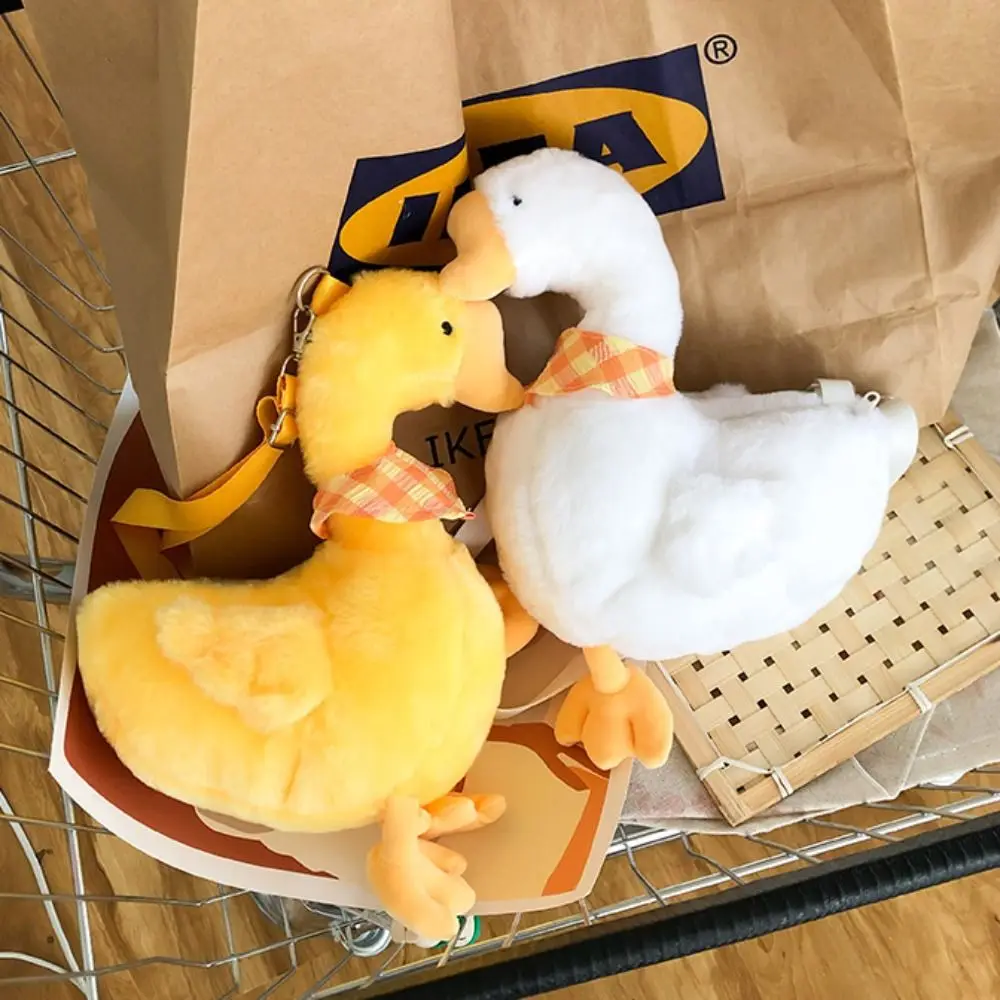 

Lightweight Zipper Big Goose Bag Solid Color Large Capacity Cute Duck Crossbody Bag Fluffy Shoulder Bags Holiday