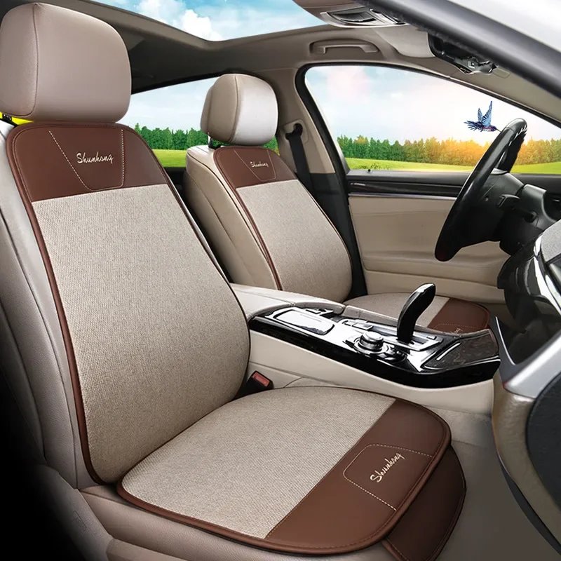 

Универсальный чехол на автомобильное сиденье, четырехсезонный автомобильный льняной дышащий противоскользящий чехол для автомобильных сидений, защитный чехол для автомобильных сидений