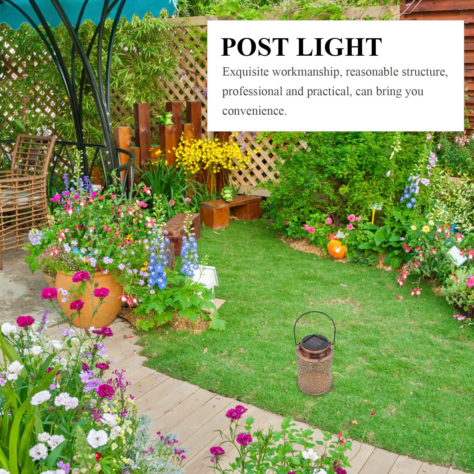 

Solar Outdoor Lantern Portable Hanging Garden Light Vintage Decorative LED Lamp for Patio Yard Deck Balcony Solar Powered Lights