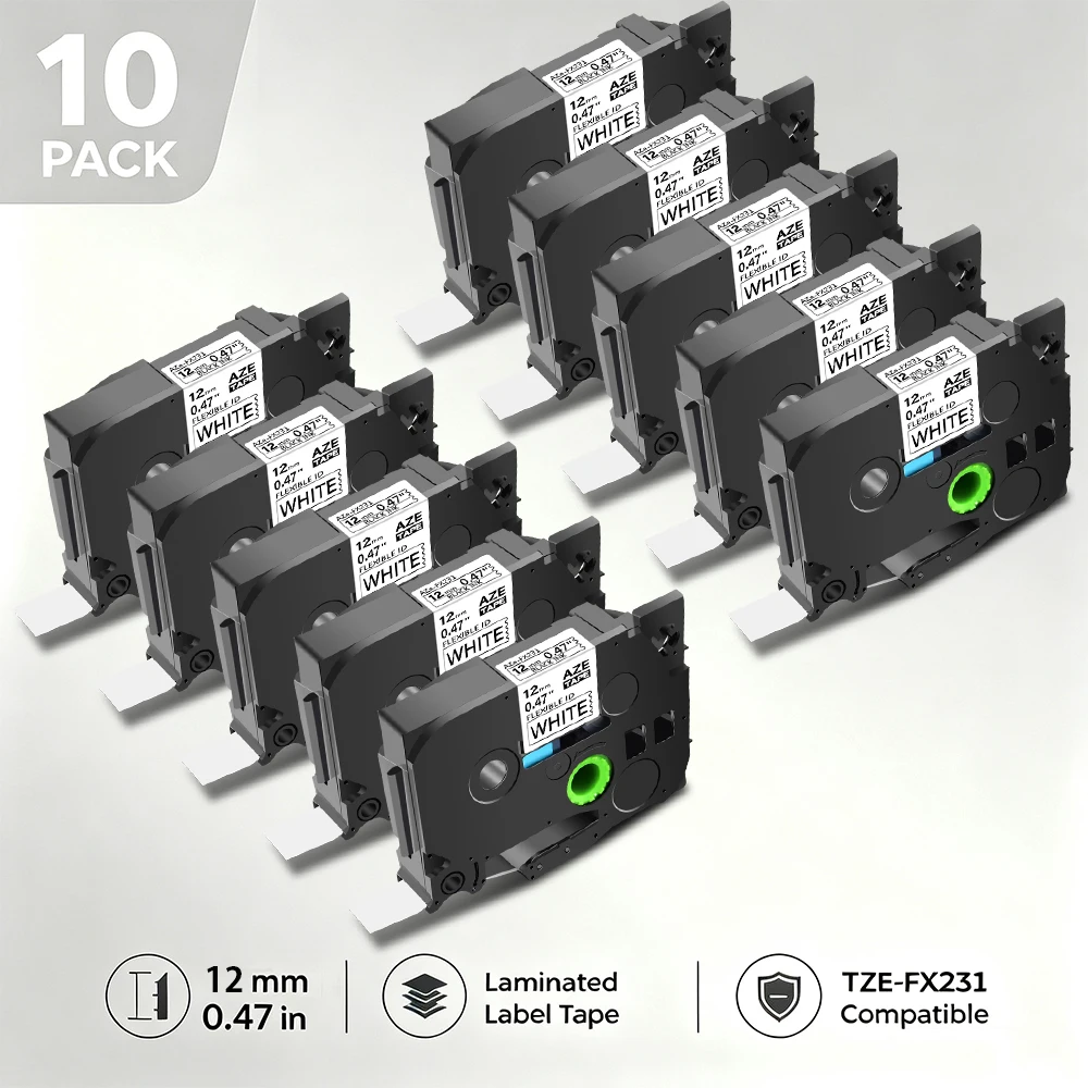 5/10 Pack TZe-FX Flexible ID Tape Compatible for Brother 6-24mm Cable Label Tape for Wire/Pipe Identification Wholesale Bulk