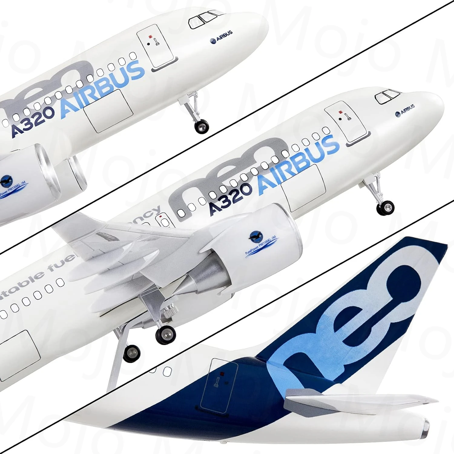 1:130 Scale Model Airplane Airbus 320 Model Planes Metal Airlines Plane Models Display Diecast Aircraft with LED Light for Colle