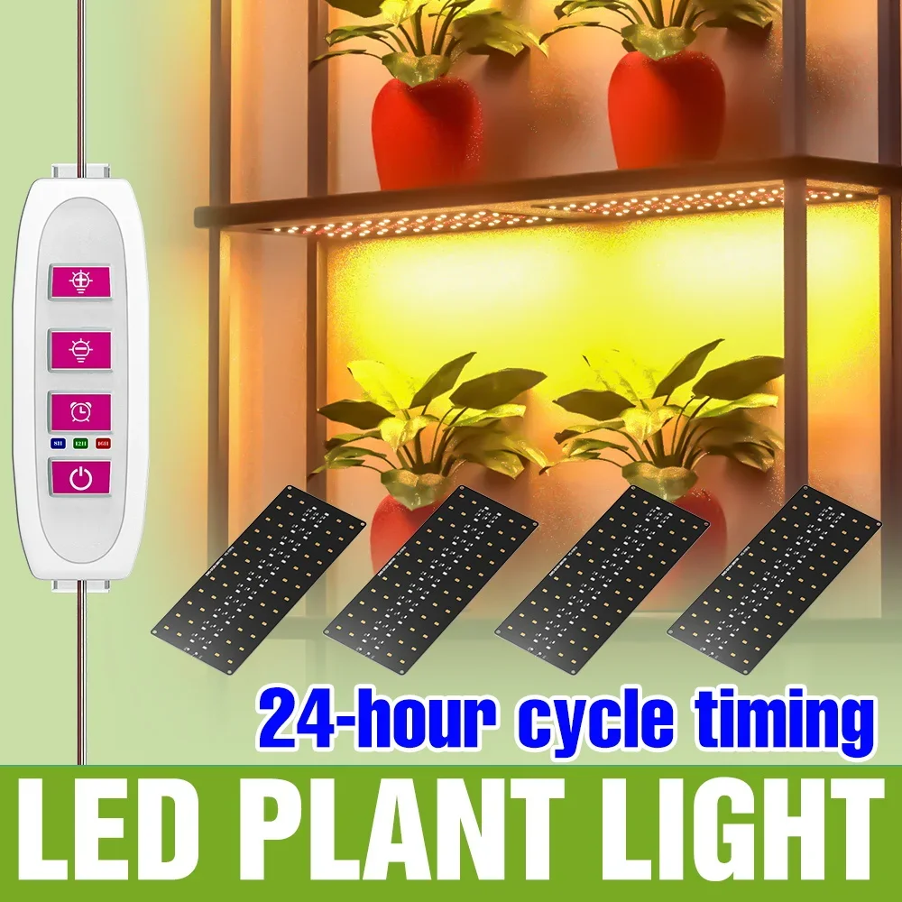 

USB LED Plant Grow Light Full Spectrum 5V Quantum Board Timing Auto On/Off Dimmable UV/IR Hydroponic Cactus Vegs Cultivate Lamp