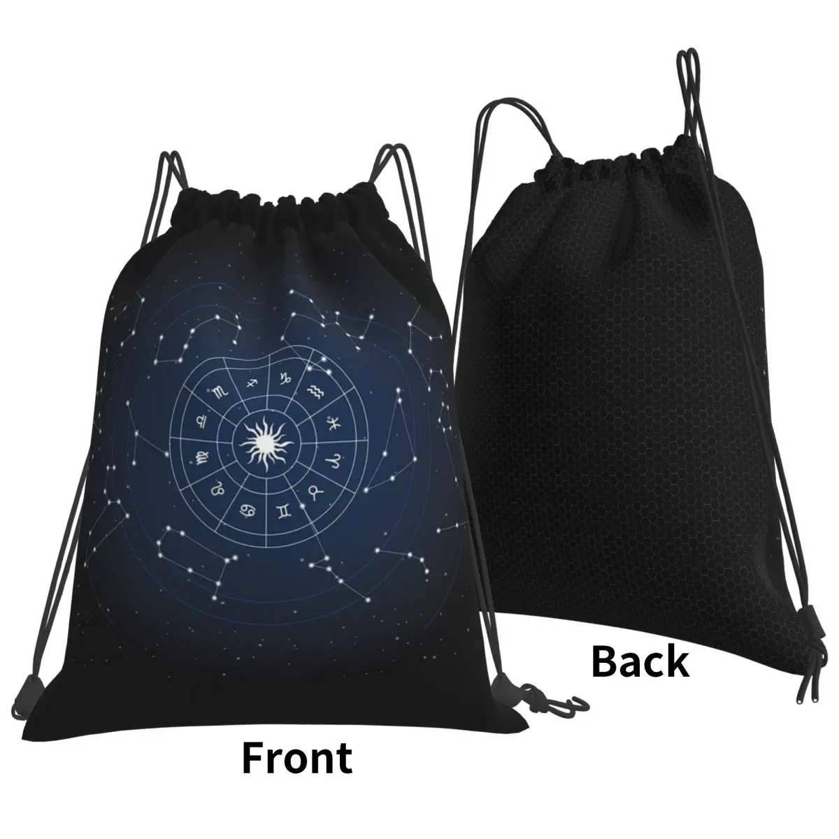 Zodiac Constellations Space Backpacks Multi-function Drawstring Bundle Pocket Sports Bag Book Bags for Man Woman Students