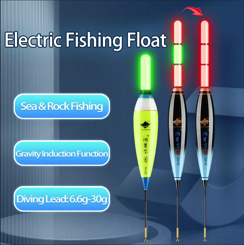 

2024 New Fishing Floats Sea & Rock 6.6g~30g Fishing Smart IC Gravity Sensor Color Change Electric LED Luminous Bobber