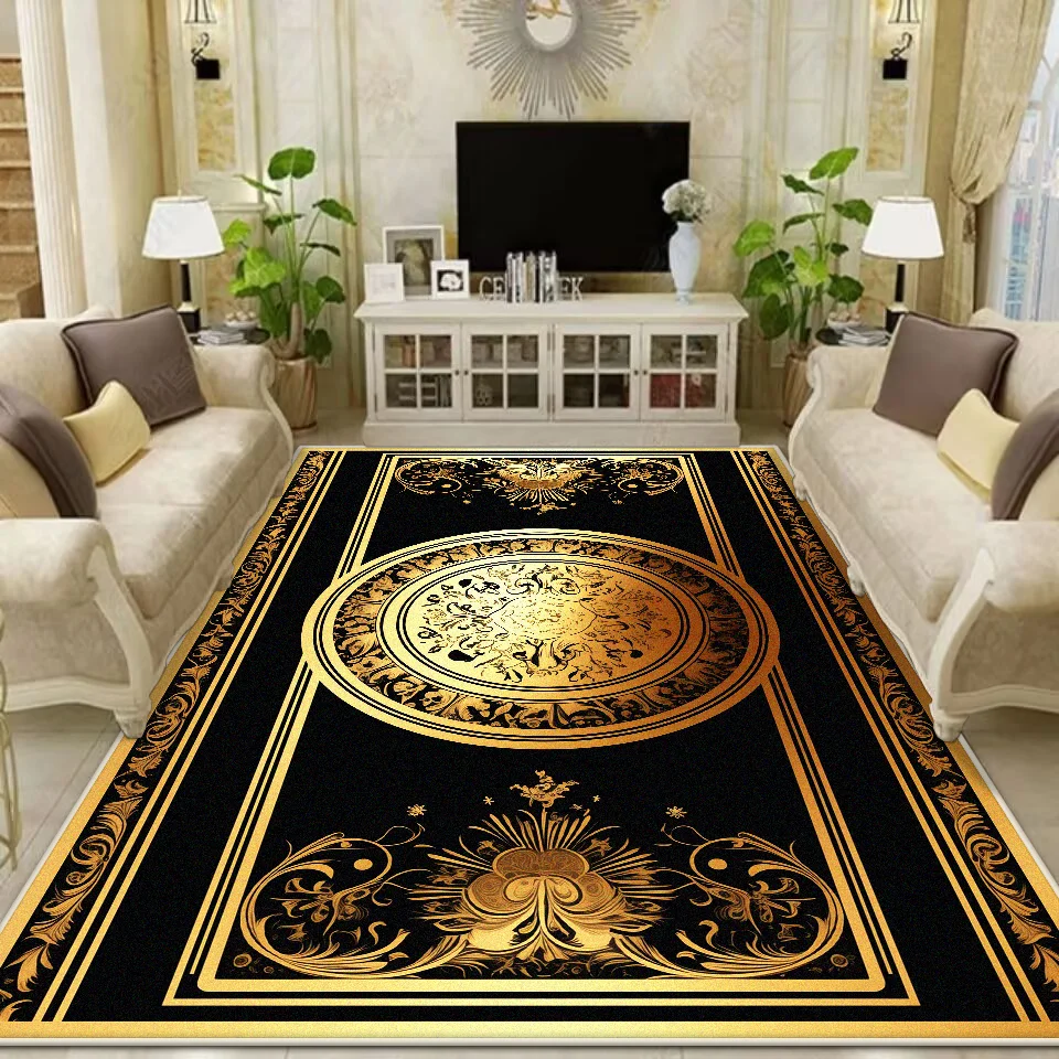 

Luxury Gold Carpets for Living Room Decoration Home kitchen floor carpet Modern Gold Large Area Rugs Entrance Door Mat Rug