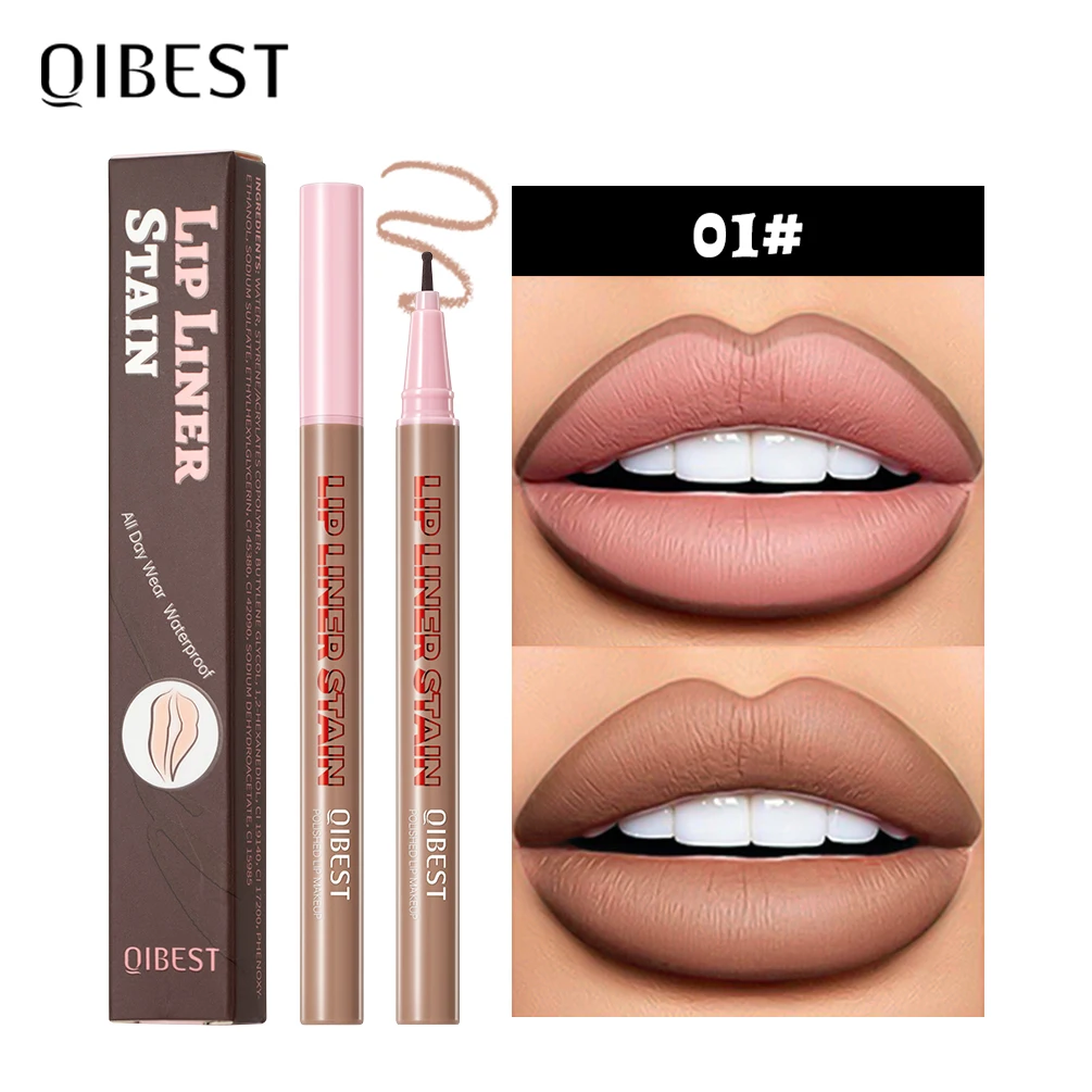 QIBEST Matte Liquid Lipliner Waterproof Plumping Stain Lipstick Pencil Lasting Natural Lip Liner Outline Contour Cosmetic Tools