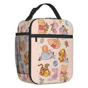 Winnie Pooh gấu bông sang trọng bị cô lập khi đi vào trường làm việc, tủ lạnh có thể tái sử dụng hộp Bento, phụ nữ và trẻ em, được cá nhân hóa 10 Quần áo Bán hàng chính Pooh - №5