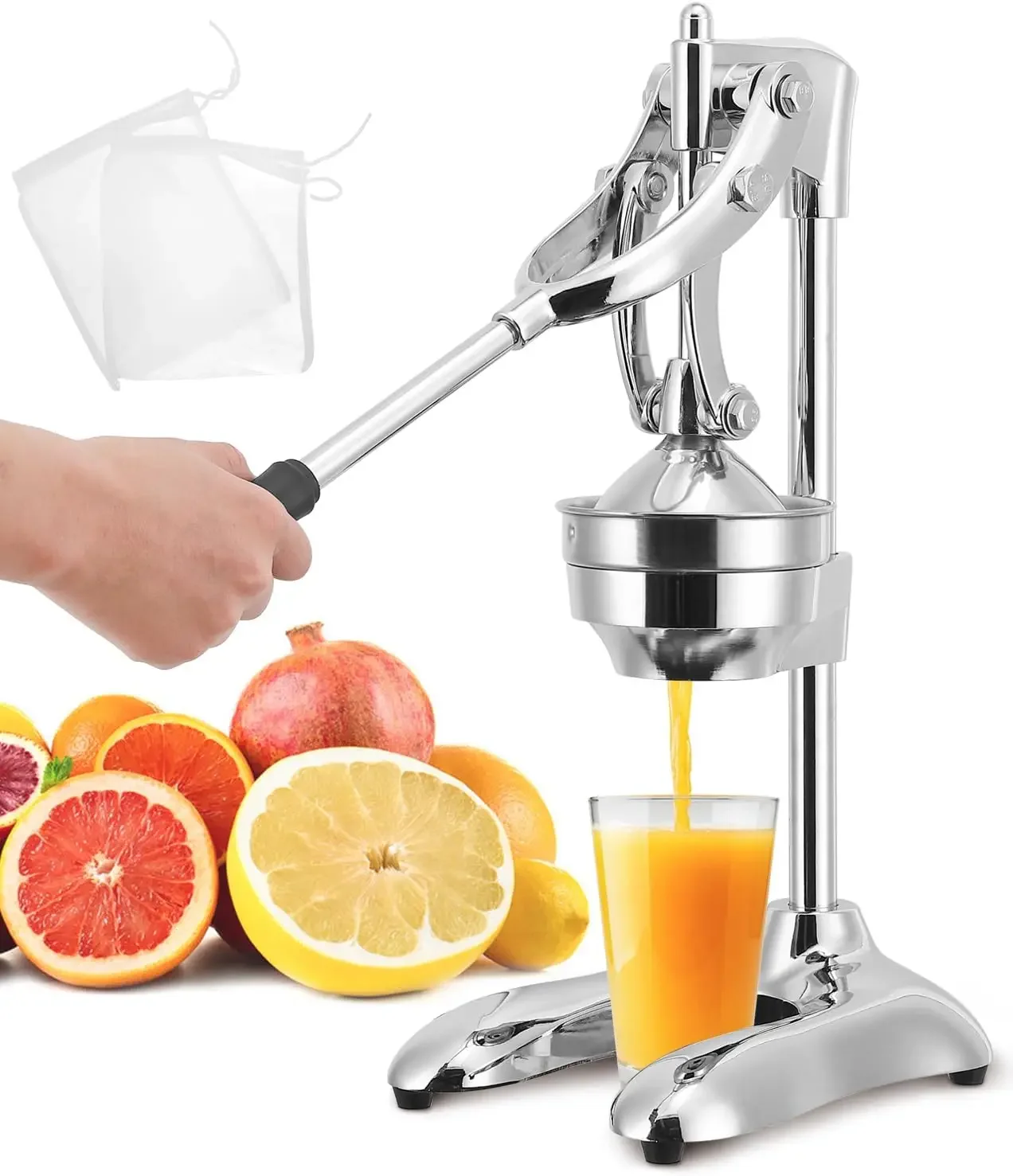 

Commercial Manual Juicer Heavy Duty Hand Press Juice Extractor Easy to Clean Professional Fruit Squeezer for Citrus Orange