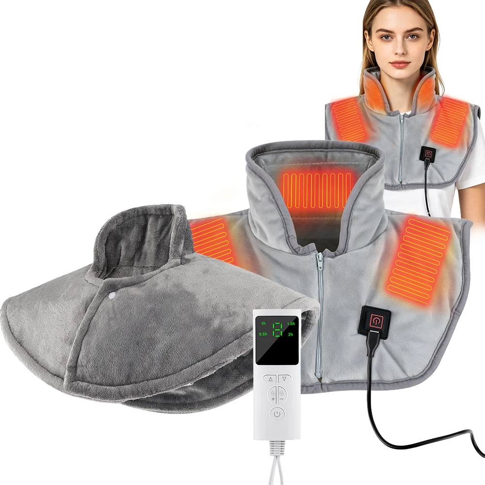Almofada Térmica Elétrica para Pescoço e Ombros, Compressa Quente, Manta Envolvente para Costas, Uso Doméstico e no Escritório, Almofada Macia para Aquecimento Abdominal e Menstrual