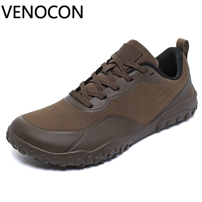 VENOCON Barefoot Wide Ball Round Toe Box Shape Nose Minimalist Slip On Fit Zero Drop Shoes Sneakers Leather For Men Man Woman