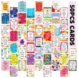 50pcs Uplifting Positive Affirmation Cards, Mini Note Card for Lunch Box, Colorful Motivational Cards with Inspirational Quotes