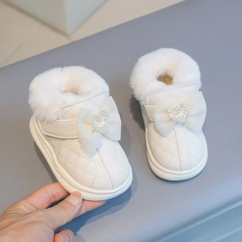 Warm Baby Shoes Comfort Cute Baby Girl Shoe Princess Versatile Snow Boots Stylish Daily New Walkers Simple Fashion Cotton Shoes