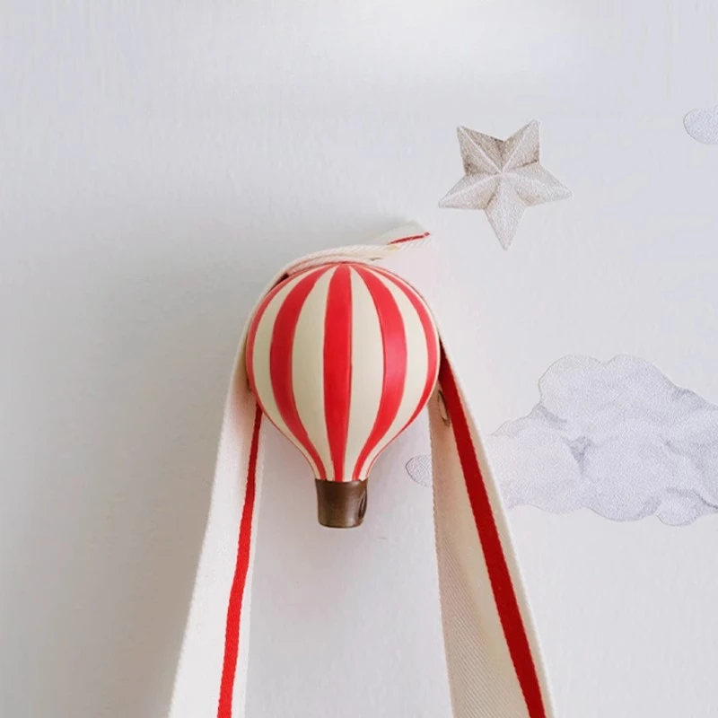 

Hook cabinet door handle creative resin no punching cute entrance children's room decoration hot air balloon