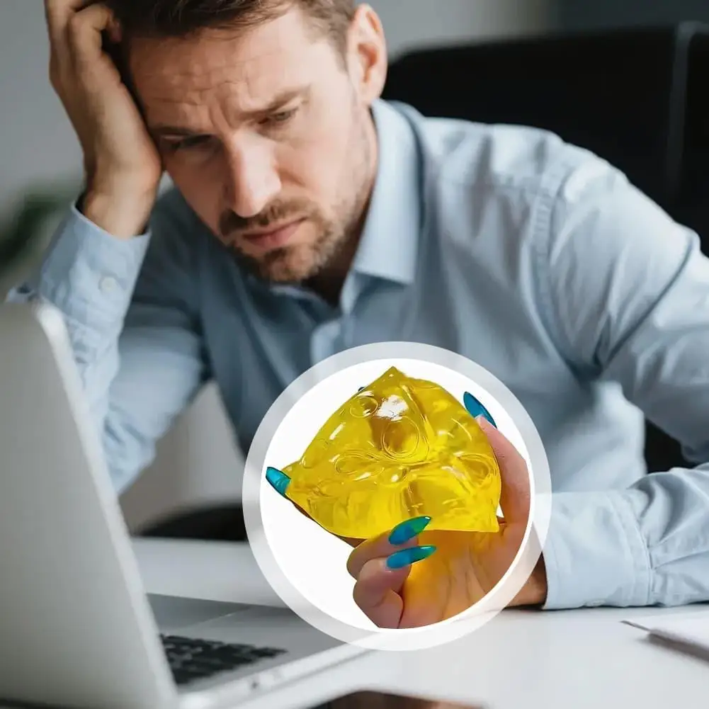 Käse-Zucker Squishy Stressball Langsam Aufsteigendes Fidget-Spielzeug zur Stresslinderung und Angstabbau für Erwachsene und Jugendliche – Detail 7