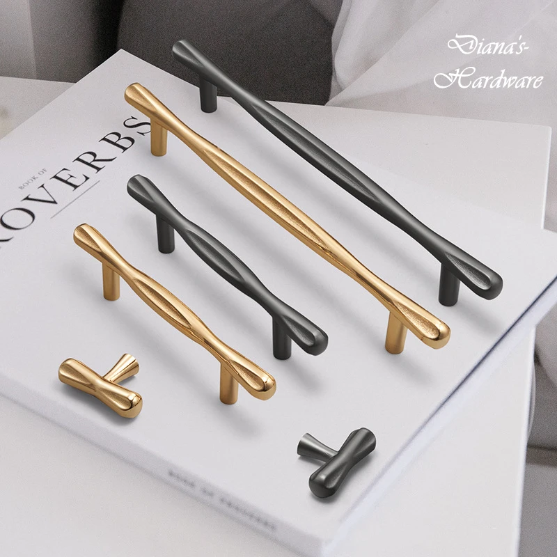 Cabinet Door Handles Gold Nordic High-end Wardrobe Handle Cabinet Drawer Knob Light Luxury Kitchen Door Handle Furniture Handles