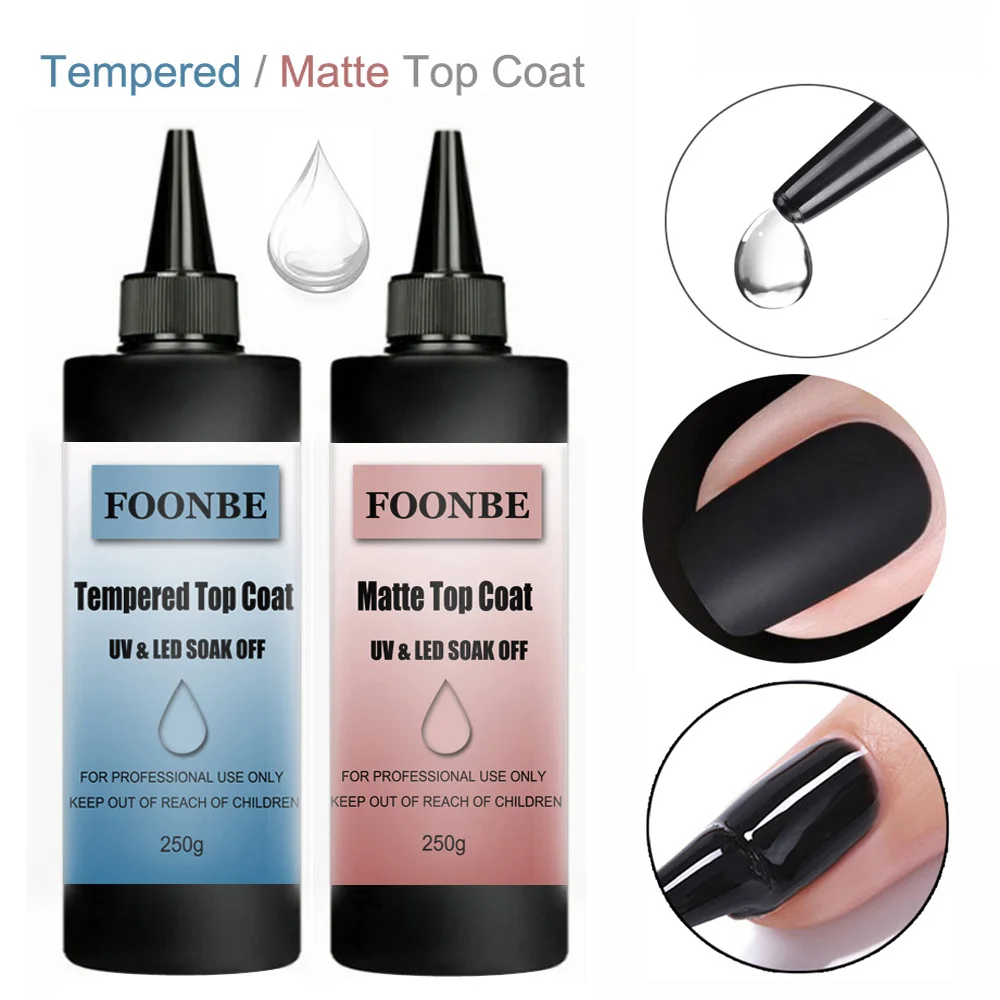 250g Functional Nail Gel Matte Top Coat/ Tempered Top Coat Primer Reinforce Extension Glue No Wipe Top Coat/ Removable Base Gel