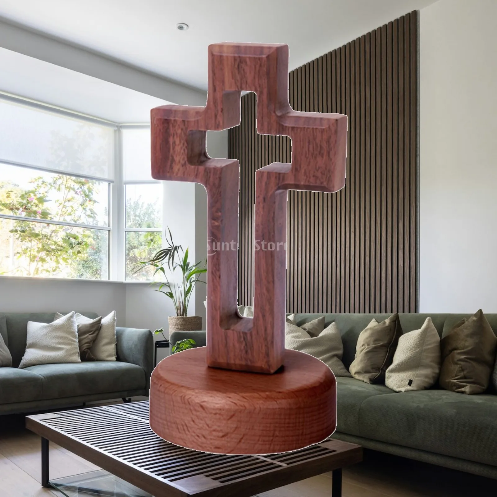 Wooden Cross on Stand Collection Religious Cross Decor Religious Favor Tabletop Cross for Christmas Church Shelf Chapel Decor