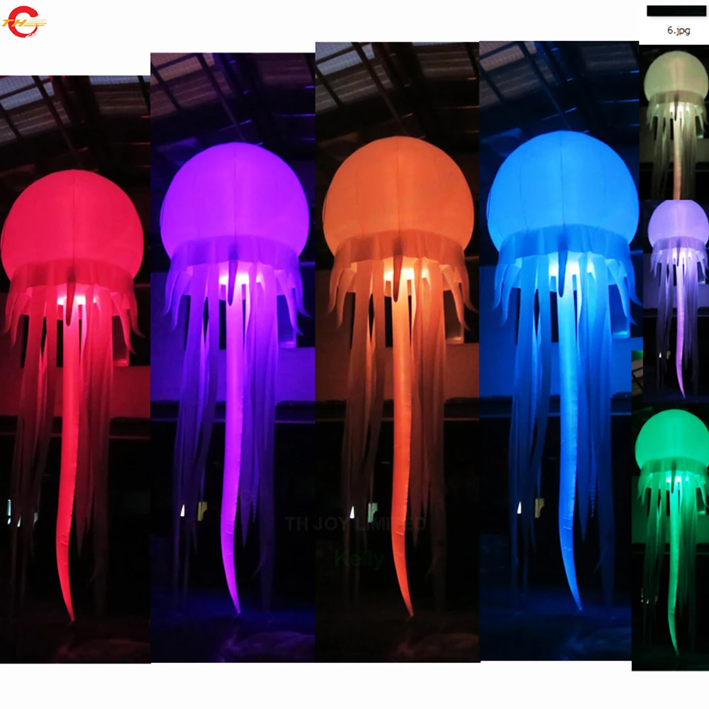 

Быстрый дверной корабль, диаметр 2,5 м, длина 5 м, надувной воздушный шар в виде медузы, украшение, красочное освещение, модель надувного воздушного шара для продажи