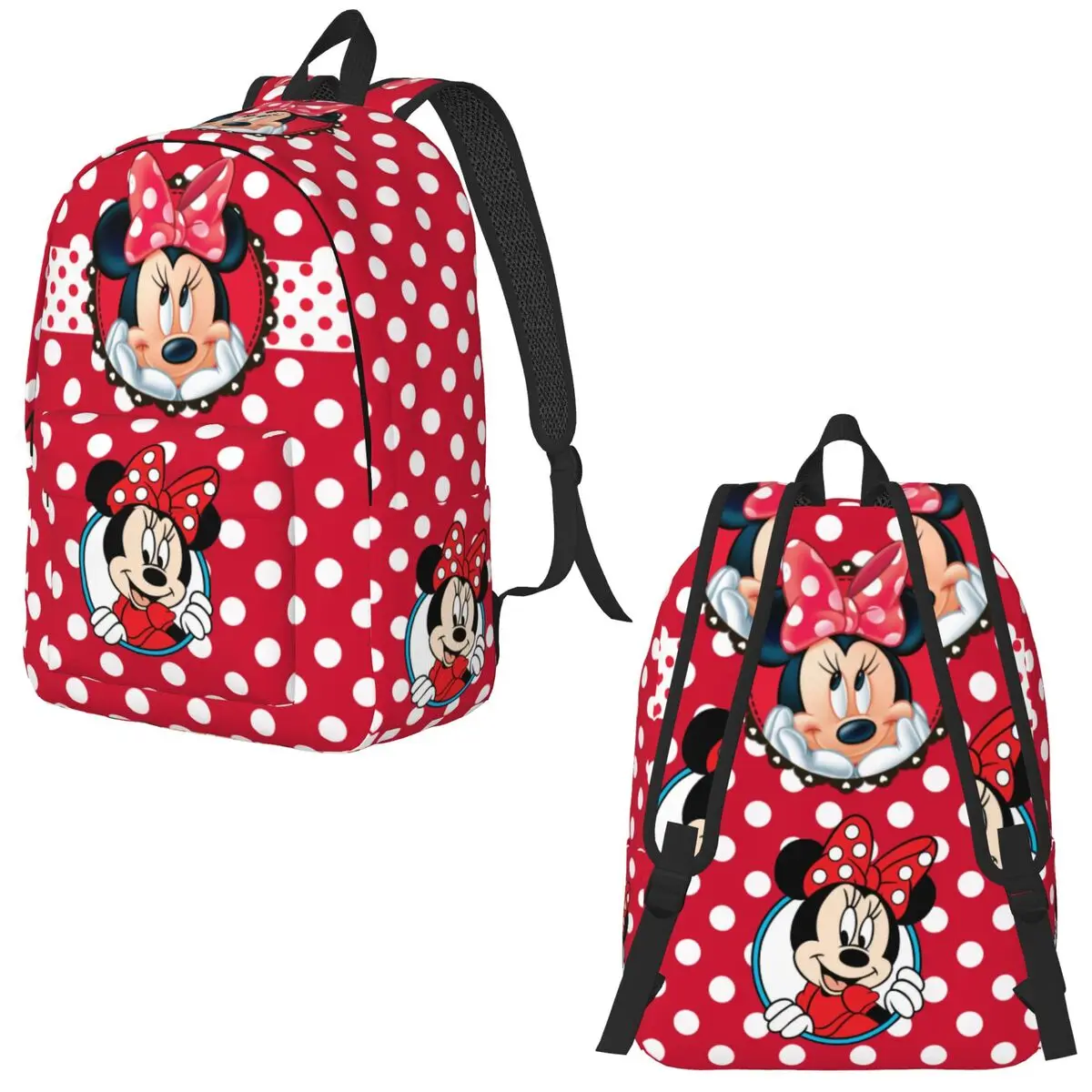 Cute Minnie Mouse Backpack for Girl Boy Mickey Bags Schoolbag Travel Storage Accessories Gifts for Kids