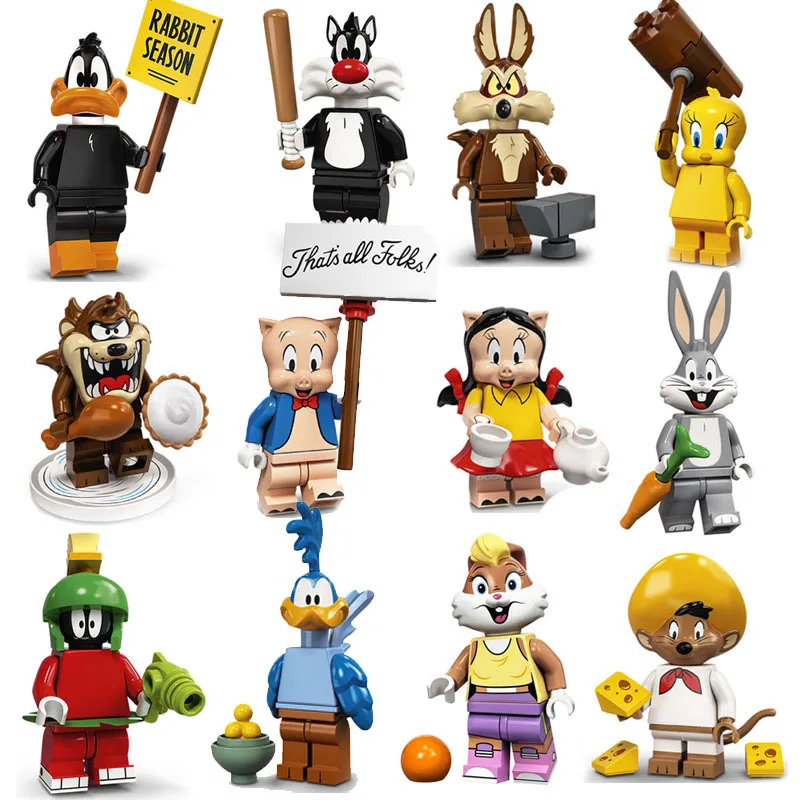 Juguetes de Peluche de Dibujos Animados Kawaii, Bugs Bunny, Daffy Duck, Porky Pig, Modelo de Anime, Regalo de Cumpleaños