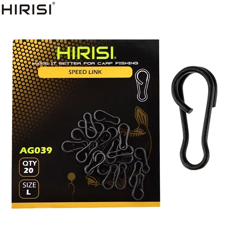 Hirisi 40pcs Fishing Snap Clips Speed Links Fishing Swivel Quick Change Carp Terminal Tackle Accessories AG039