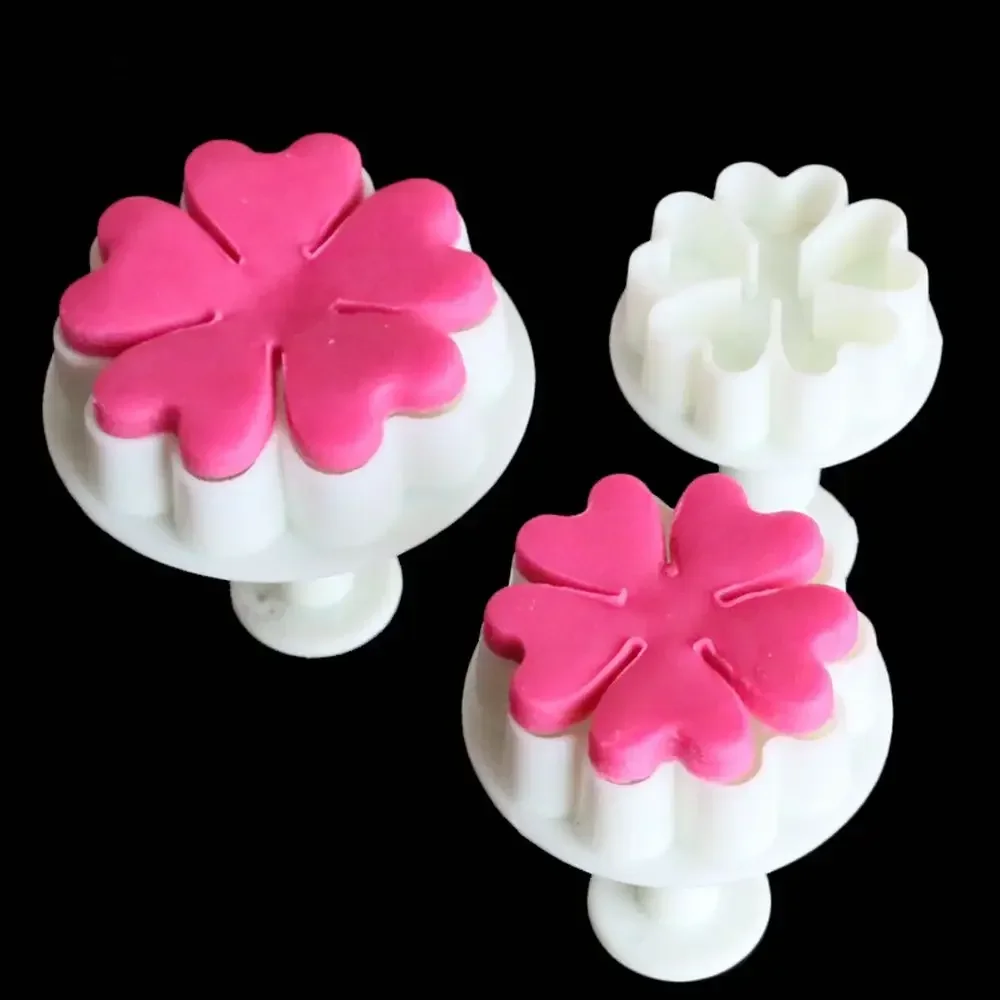 3Pcs/Set Mini Star Flower Plunger Fondant Decorating Biscuit Cookies Cutter Mold Sugarcraft Diy Mold Cake Decorating Tools