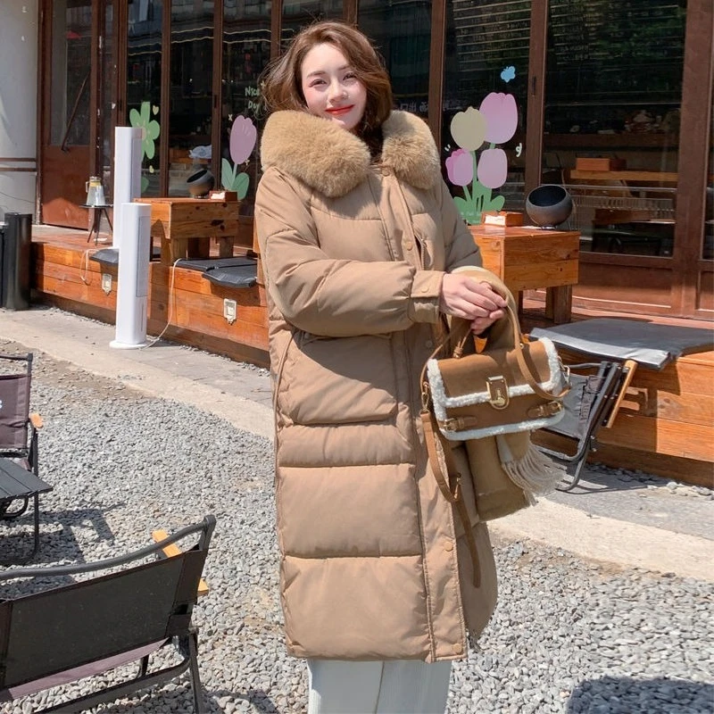 معطف شتوي جديد لعام 2025 للنساء سترة ركاب سميكة مع جيوب بياقة من الفرو ملابس خارجية شتوية عصرية مضادة للبرد #1
