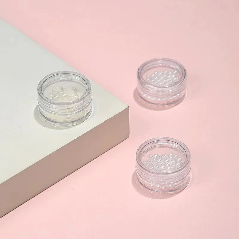 50PCS/100PCS 2.5ML Clear High Quality Plastic Mini Nail Art Storage Box Small Round Container Jars  Make Up Organizer Boxes