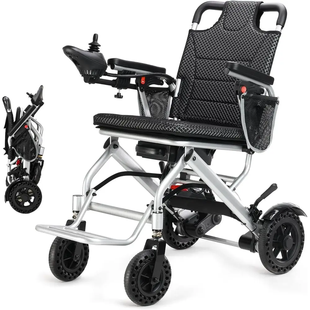 

Lightweight Adult Electric Wheelchair with 15 Mile Range and All-Terrain Mobility for Seniors, 330 lbs Capacity