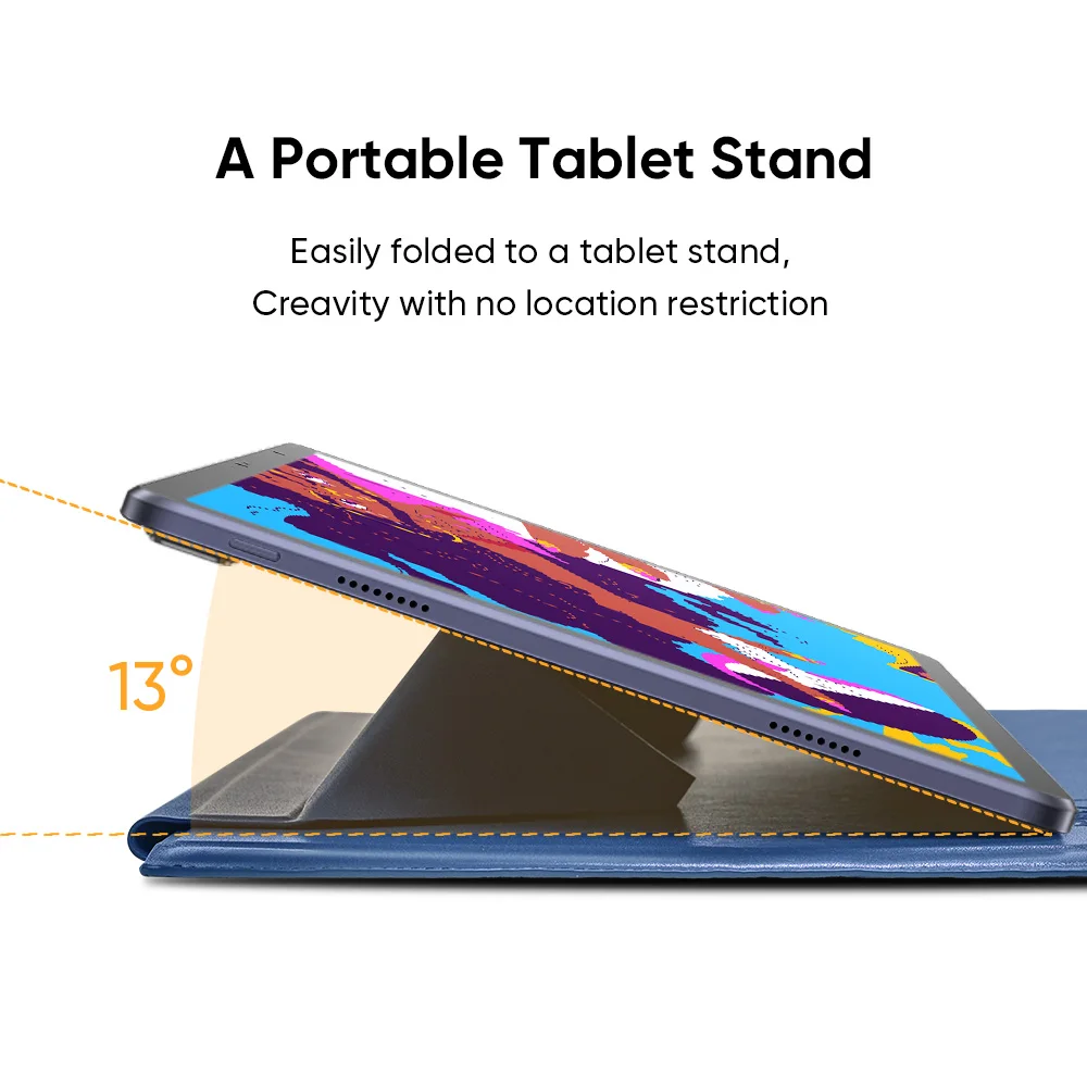 Imagem -03 - Xppen-bolsa Manga Tablet com Suporte Portátil Proteção contra Respingo de Couro Cor Azul para Almofada de Desenho Mágico Tablet 12