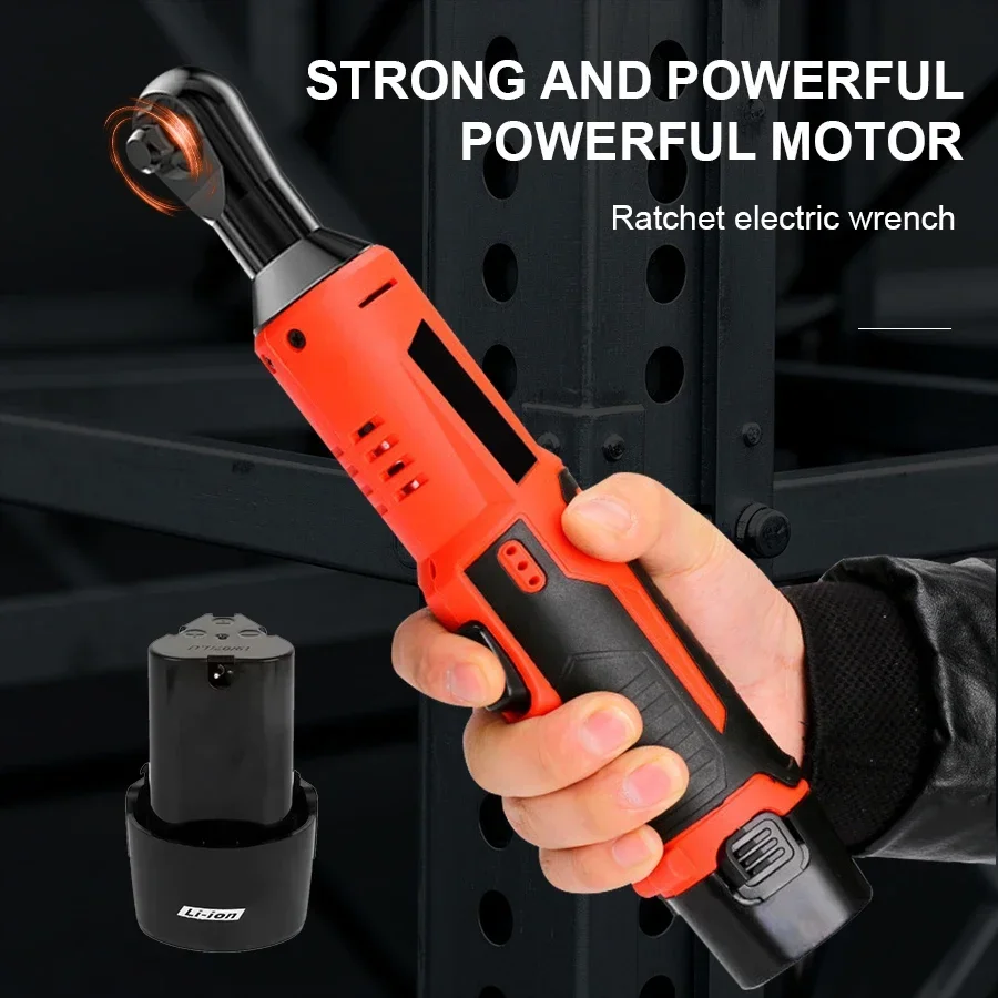 

18V Ratchet Electric Wrench 3/8" Angle Impact Drill Cordless Electric Screwdriver Remover Screwdriver Auto Repair Tools