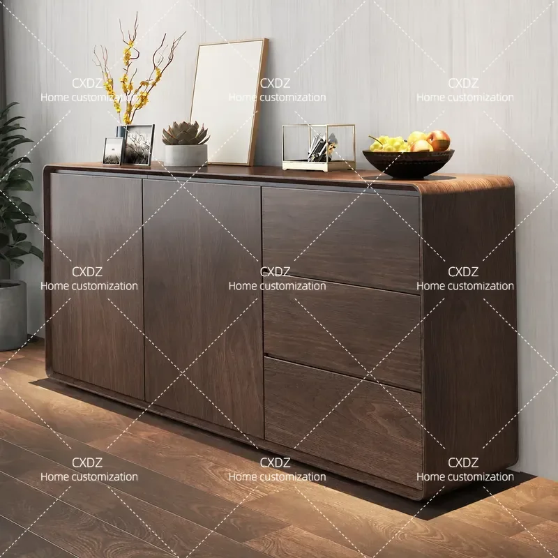 Modern Minimalist Integrated Dining Side Cabinet Nordic Style Living Room Wall Storage Unit High End Wooden Wine Cabinet