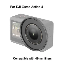 PULUZ 49mm Lens Filter Adapter Ring Frame For DJI Osmo Action 4 Camera Metal Filter Holder Accessories