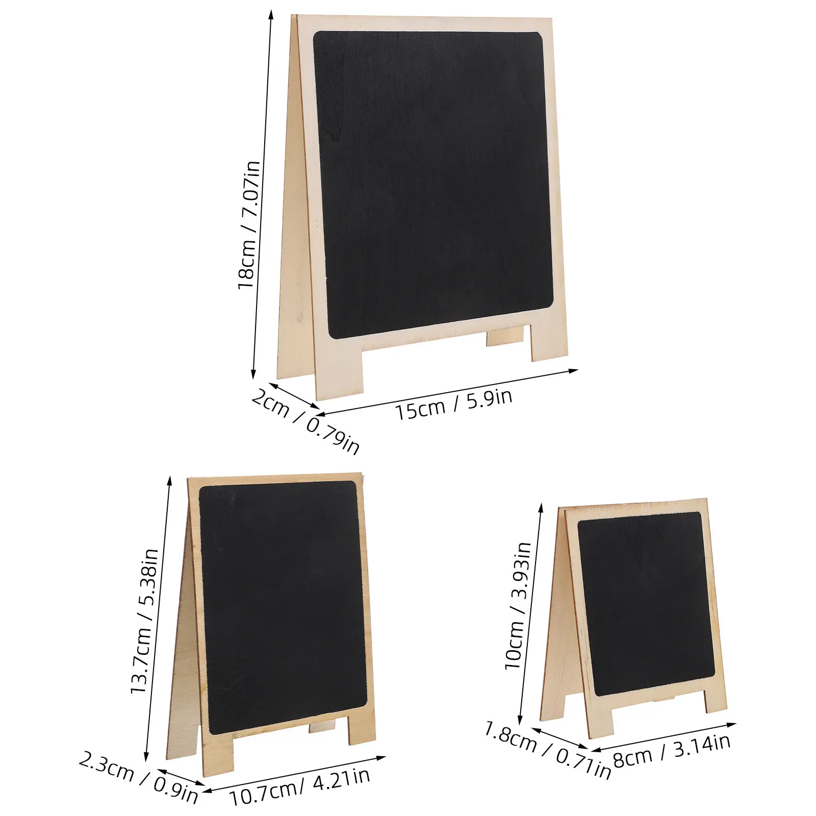 3Pcs Mini Chalkboard Signs Wood Easel Chalkboard Desk Decor Sign Portable Lightweight Erasable Message Board for Restaurant