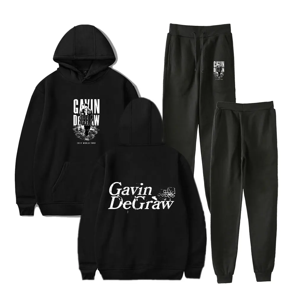 Gavin DeGraw 2024 World Tour Hoodie Suit  Man/Woman Hip Hop 2 Pieces Sets Clothes Pocket Drawstring Hoodie Streetwear