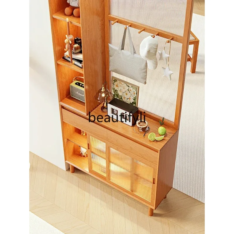 XX80 Solid wood partition cabinet, livin room lass screen cabinet, entrance entrance, cherry wood lo, foyer cabinet