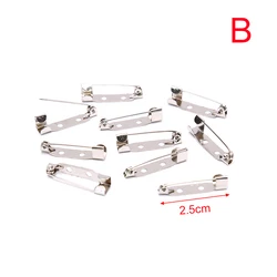 10pcs/lot Stainless Steel Brooch Base Back Bar Badge Holder DIY Jewelry Findings Jewelry Accessories Safe Lock Brooch Pins