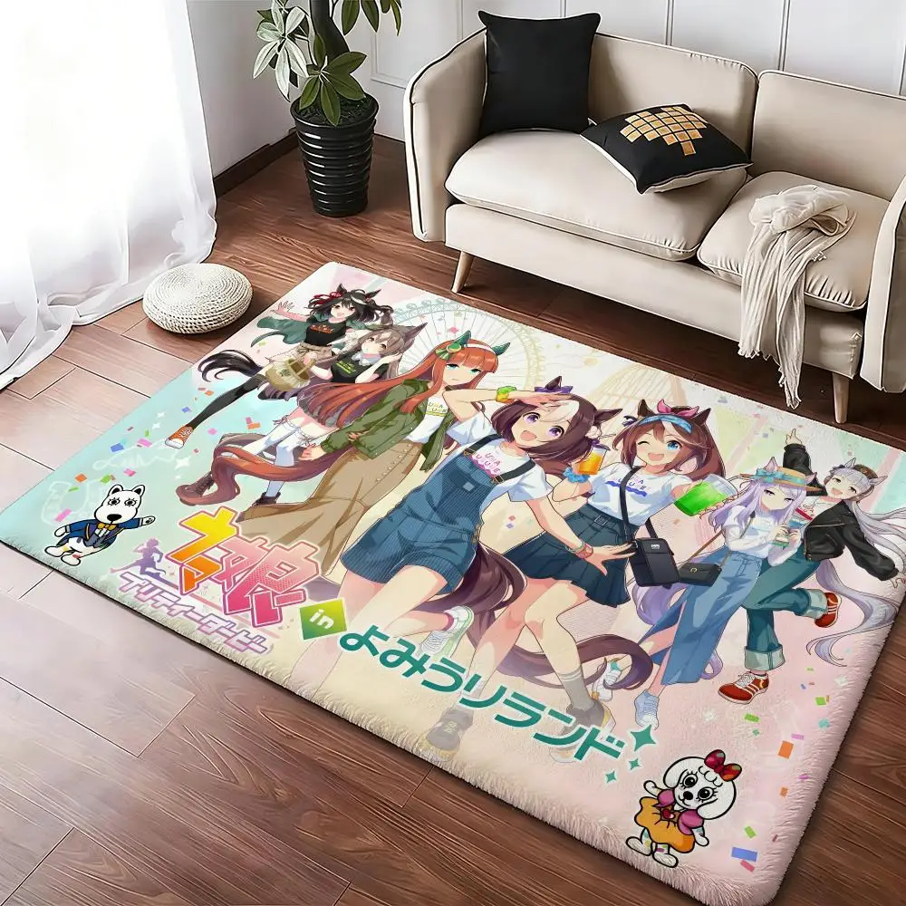Pretty Derby Floor Mat Soft Thickened Absorbent Non-Slip Bedroom Living Room Door Mat Home Decor Flannel Rugs