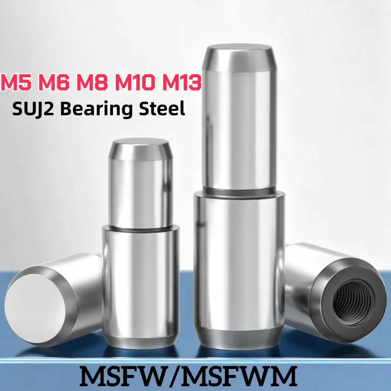 SUJ2 Bearing Steel MSFW/MSFWM M5 M6 M8 M10 M13 Solid Step Positioning Pin Internal Thread Cylindrical Dowel Stepped Shaft Pins