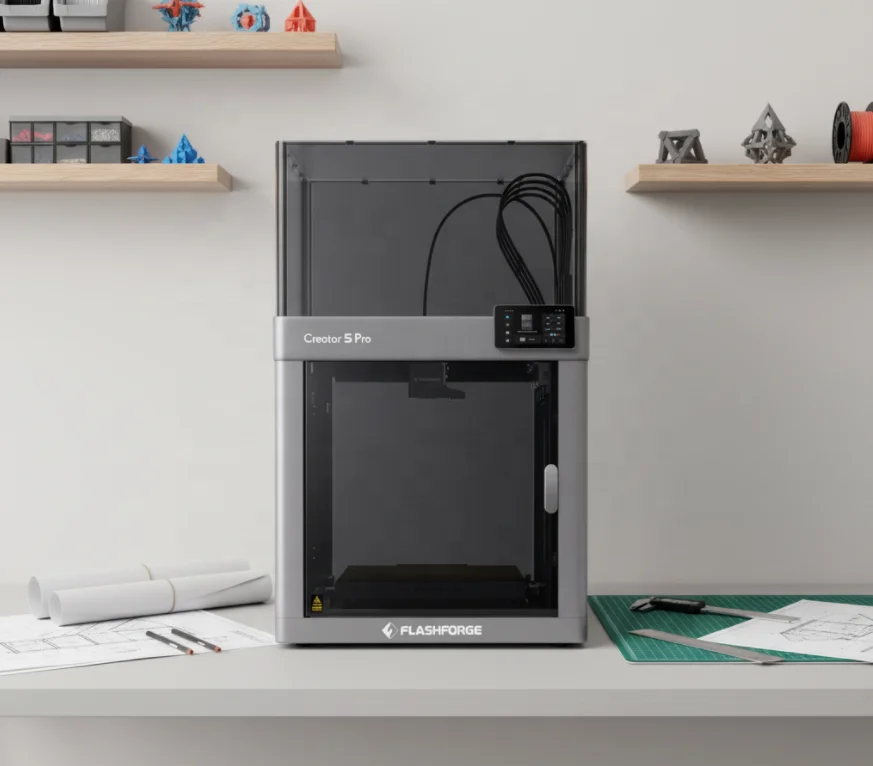 Flashforge C5 & C5Pro, Creator 5 Pro 4-Nozzle FDM 3D Printer with Active Chamber Heating 256*256*256mm, Multi-Color, 500% Faster